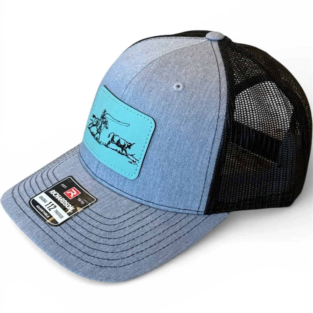 RICHARDSON 112 Heather Gray/Black Ranch Roper Patch Structured Trucker - Picture 4 of 8